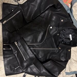 Topshop Black faux Leather Jacket
